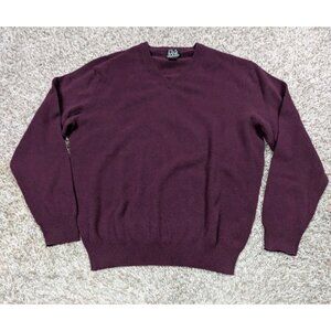 Jos A Bank 100% Cashmere Sweater Men’s Large Maroon V-Neck Travelers Collection